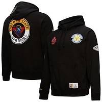 Men's Mitchell & Ness  Black Golden State Warriors Hardwood Classics Blackout Collection Pullover Hoodie