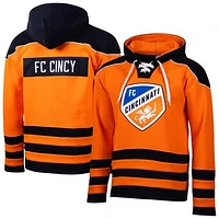 Men's Sport Design Sweden  Orange FC Cincinnati Hat Trick Hockey Pullover Hoodie