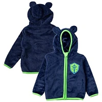 Toddler Sport Design Sweden  Navy Seattle Sounders FC Tie-Breaker Teddy Full-Zip Hoodie