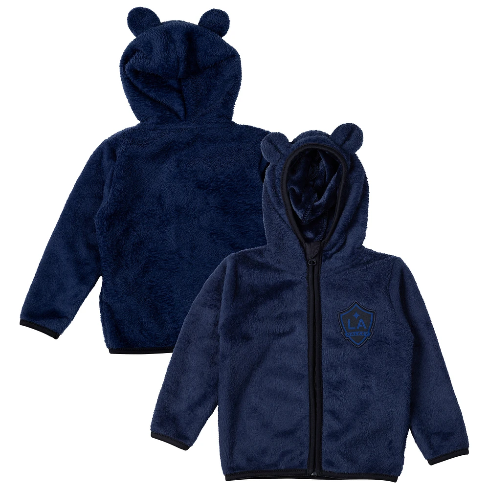 Toddler Sport Design Sweden Navy LA Galaxy Tie-Breaker Teddy Full-Zip Hoodie