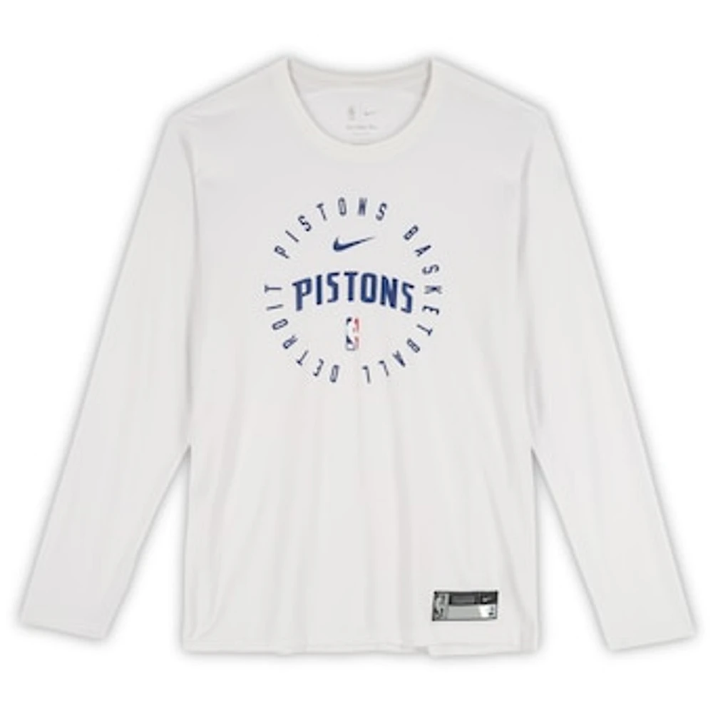 Ron Holland II Detroit Pistons Player-Worn White Long Sleeve Shirt from the 2024-25 NBA Season - Size XL