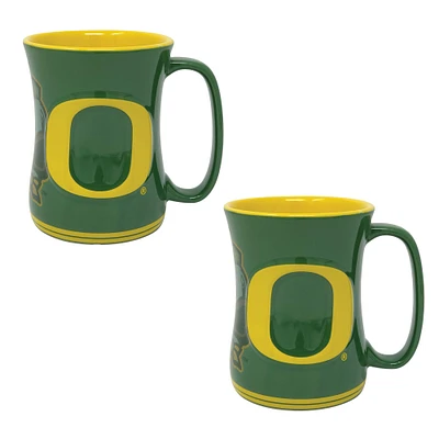 Oregon Ducks 16oz. Sculpted Barista Mug Two-Pack