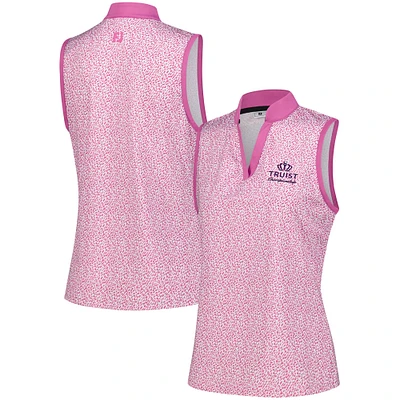 Women's FootJoy  Pink Truist Championship ProDry Printed Sleeveless Polo