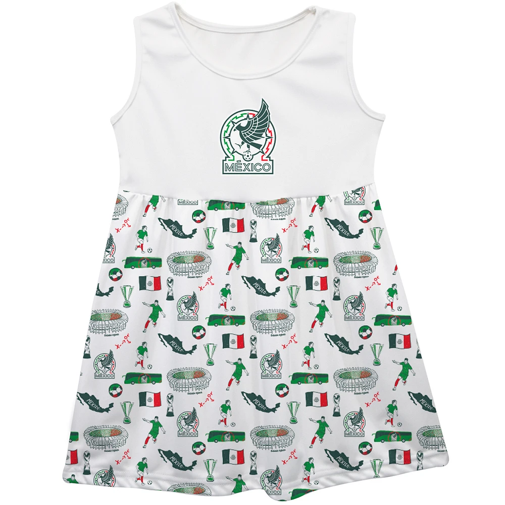 Girls Infant Vive La Fete White Mexico National Team Impressions Artwork Tank Top Dress