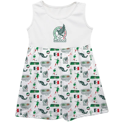 Girls Infant Vive La Fete White Mexico National Team Impressions Artwork Tank Top Dress