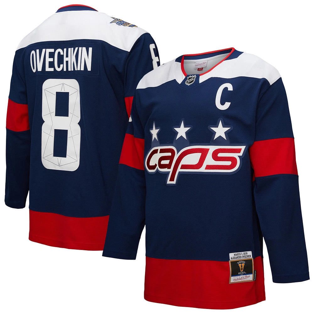 Men's Mitchell & Ness Alexander Ovechkin Navy Washington Capitals Power Play Jersey