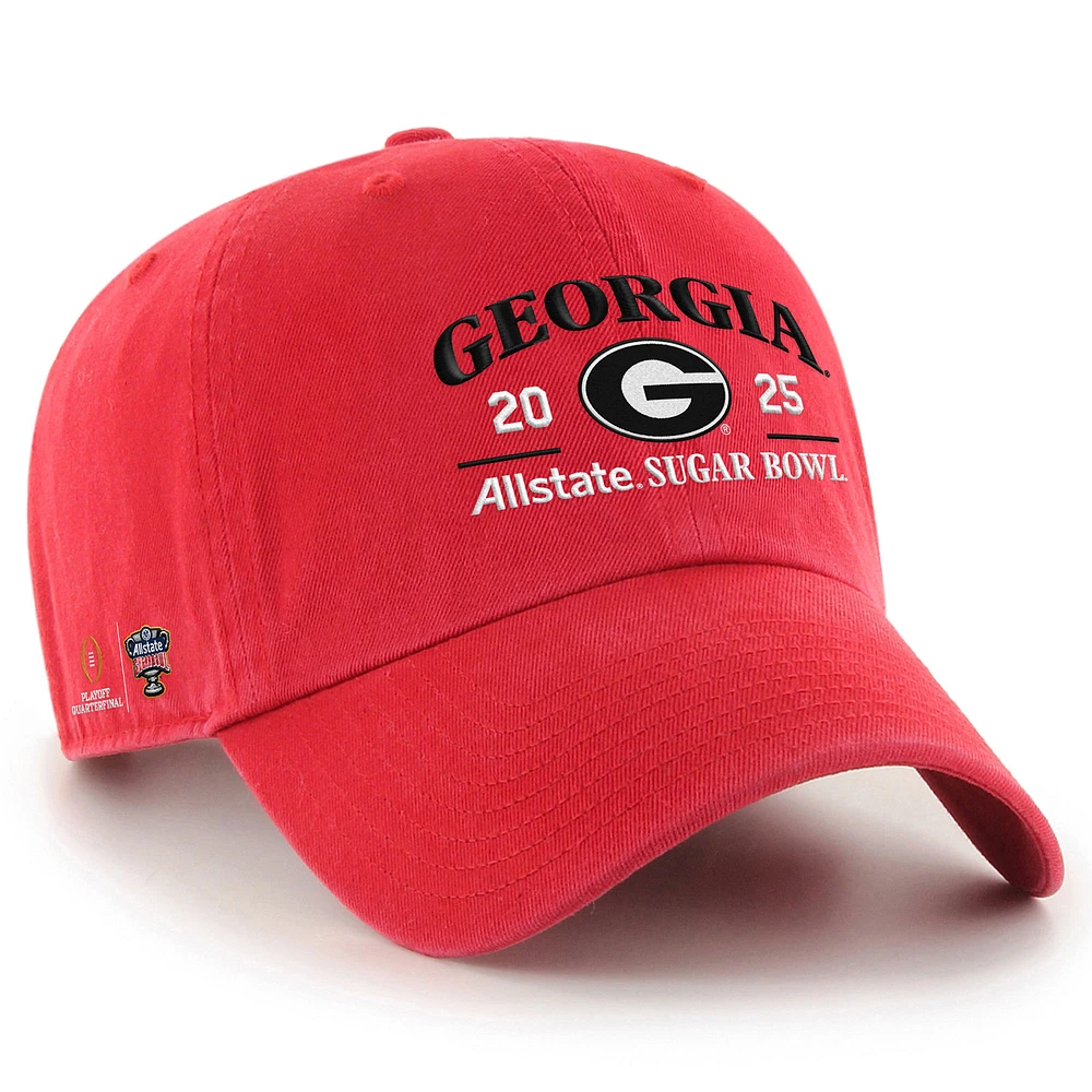 Men's '47 Red Georgia Bulldogs College Football Playoff 2025 Sugar Bowl Clean Up Adjustable Hat