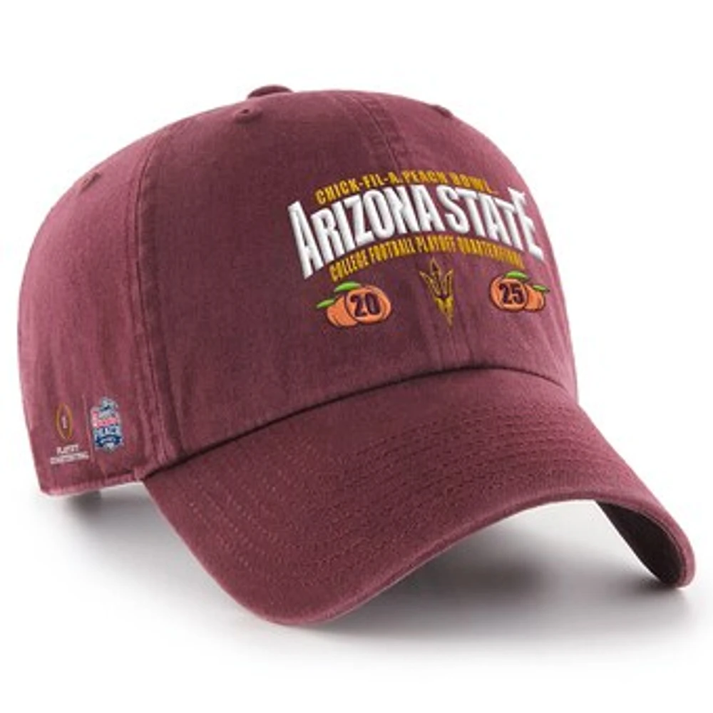 Men's '47 Maroon Arizona State Sun Devils College Football Playoff 2025 Peach Bowl Clean Up Adjustable Hat