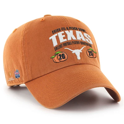 Men's '47 Texas Orange Texas Longhorns College Football Playoff 2025 Peach Bowl Clean Up Adjustable Hat