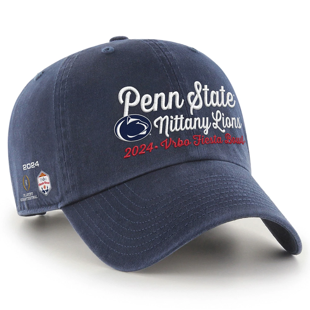 Men's '47 Navy Penn State Nittany Lions College Football Playoff 2024 Fiesta Bowl Clean Up Adjustable Hat