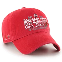 Men's '47 Scarlet Ohio State Buckeyes College Football Playoff 2025 Rose Bowl Clean Up Adjustable Hat