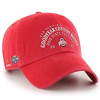 Men's '47 Scarlet Ohio State Buckeyes College Football Playoff 2025 Cotton Bowl Clean Up Adjustable Hat