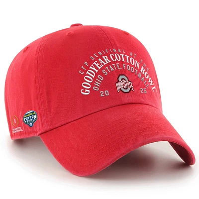 Men's '47 Scarlet Ohio State Buckeyes College Football Playoff 2025 Cotton Bowl Clean Up Adjustable Hat