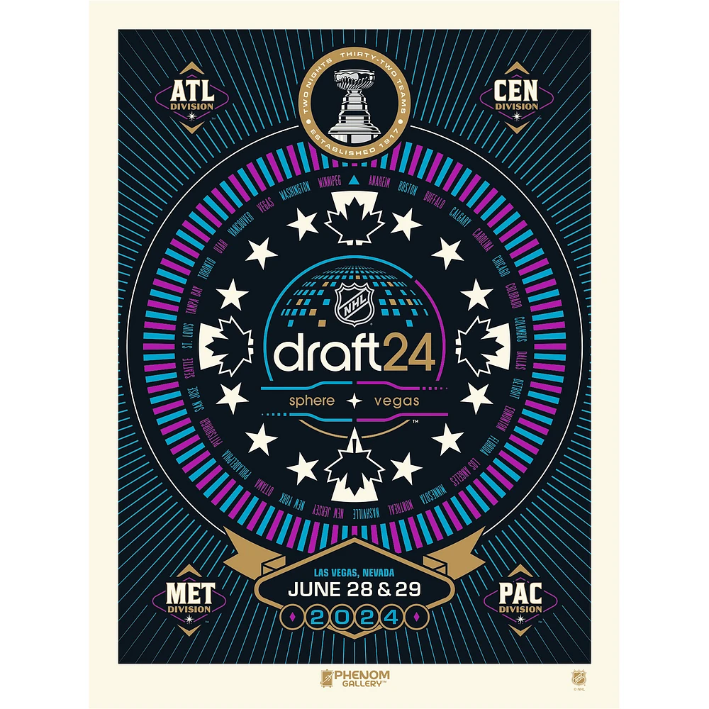 Phenom Gallery 2024 NHL Draft 18" x 24" Serigraph