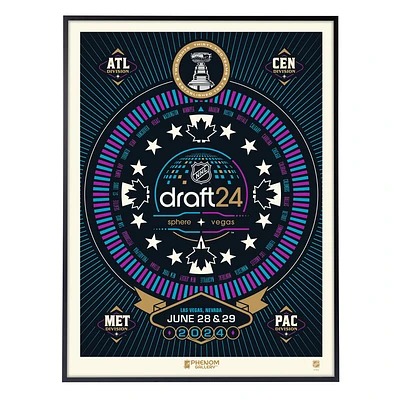 Phenom Gallery   2024 NHL Draft 18" x 24" Deluxe Framed Serigraph