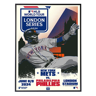 Phenom Gallery  New York Mets MLB London Series 2024 18" x 24" Deluxe Framed Serigraph