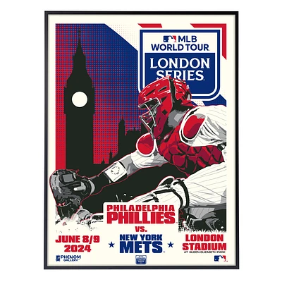 Phenom Gallery  Philadelphia Phillies MLB London Series 2024 18" x 24" Deluxe Framed Serigraph