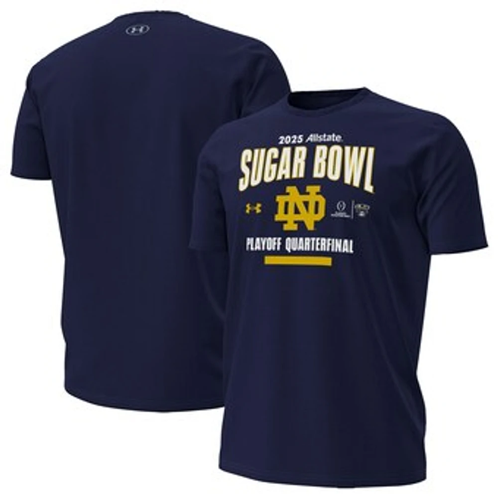 Men's Under Armour  Navy Notre Dame Fighting Irish College Football Playoff 2025 Sugar Bowl T-Shirt