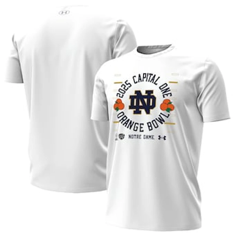 Men's Under Armour  White Notre Dame Fighting Irish College Football Playoff 2025 Orange Bowl T-Shirt