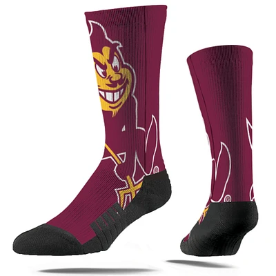 Unisex Strideline Maroon Arizona State Sun Devils Premium Mascot Crew Socks