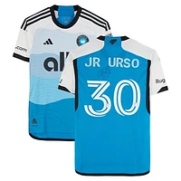 Junior Urso Charlotte FC Autographed Match-Used #30 Blue adidas Jersey from the 2024 MLS Season - Size M