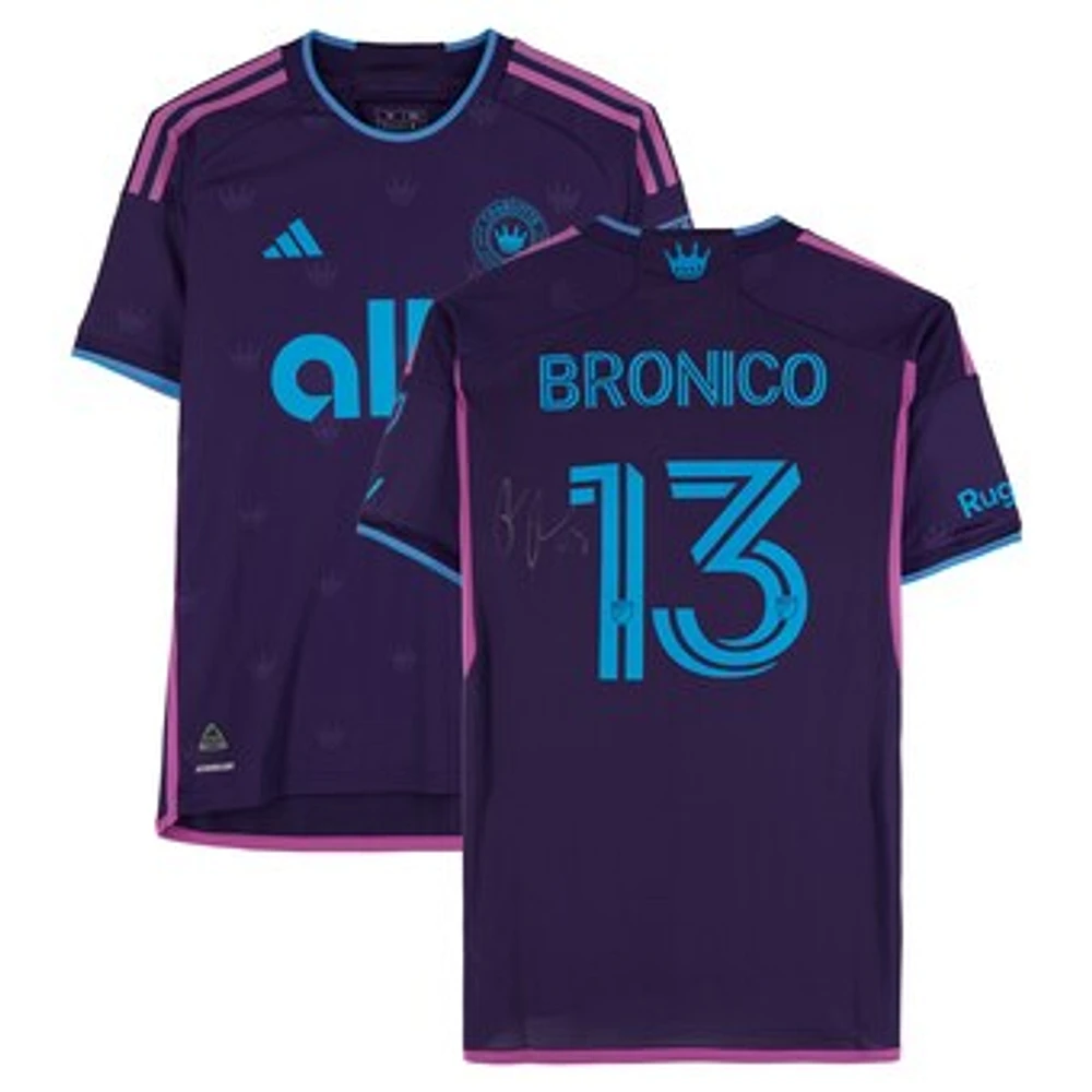 Brandt Bronico Charlotte FC Autographed Match-Used #13 Purple adidas Jersey from the 2024 MLS Season - Size M