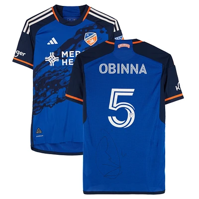 Obinna Nwobodo FC Cincinnati Autographed Match-Used #5 Blue adidas Jersey from the 2024 MLS Season - Size M