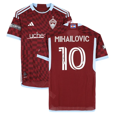 Djordje Mihailovic Colorado Rapids Autographed Match-Used #10 Maroon adidas Jersey from the 2024 MLS Season - Size S