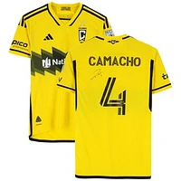 Rudy Camacho Columbus Crew Autographed Match-Used #4 Yellow adidas Jersey from the 2024 MLS Season - Size M