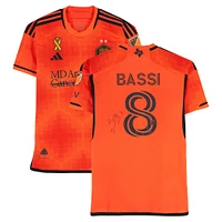 Amine Bassi Houston Dynamo FC Autographed Match-Used #8 Orange adidas Jersey from the 2024 MLS Season - Size S