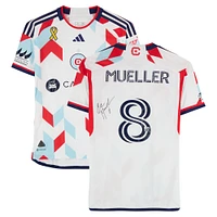 Chris Mueller Chicago Fire Autographed Match-Used #8 White adidas Jersey from the 2024 MLS Season - Size S