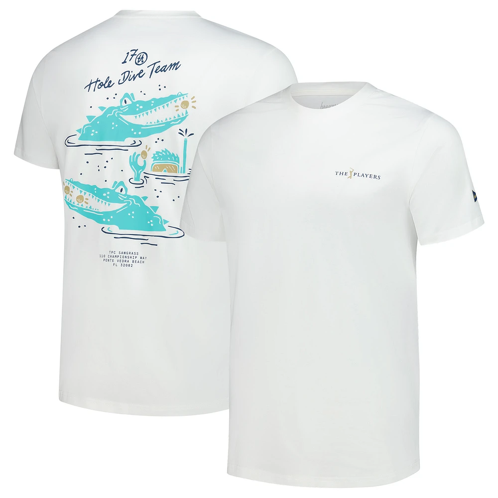 Men's Breezy Golf  White THE PLAYERS 17th Hole Dive Team T-Shirt