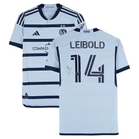 Tim Leibold Sporting Kansas City Autographed Match-Used #14 Blue adidas Jersey from the 2024 MLS Season - Size M