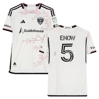 Boris Enow D.C. United Autographed Match-Used #5 White adidas Jersey from the 2024 MLS Season - Size M