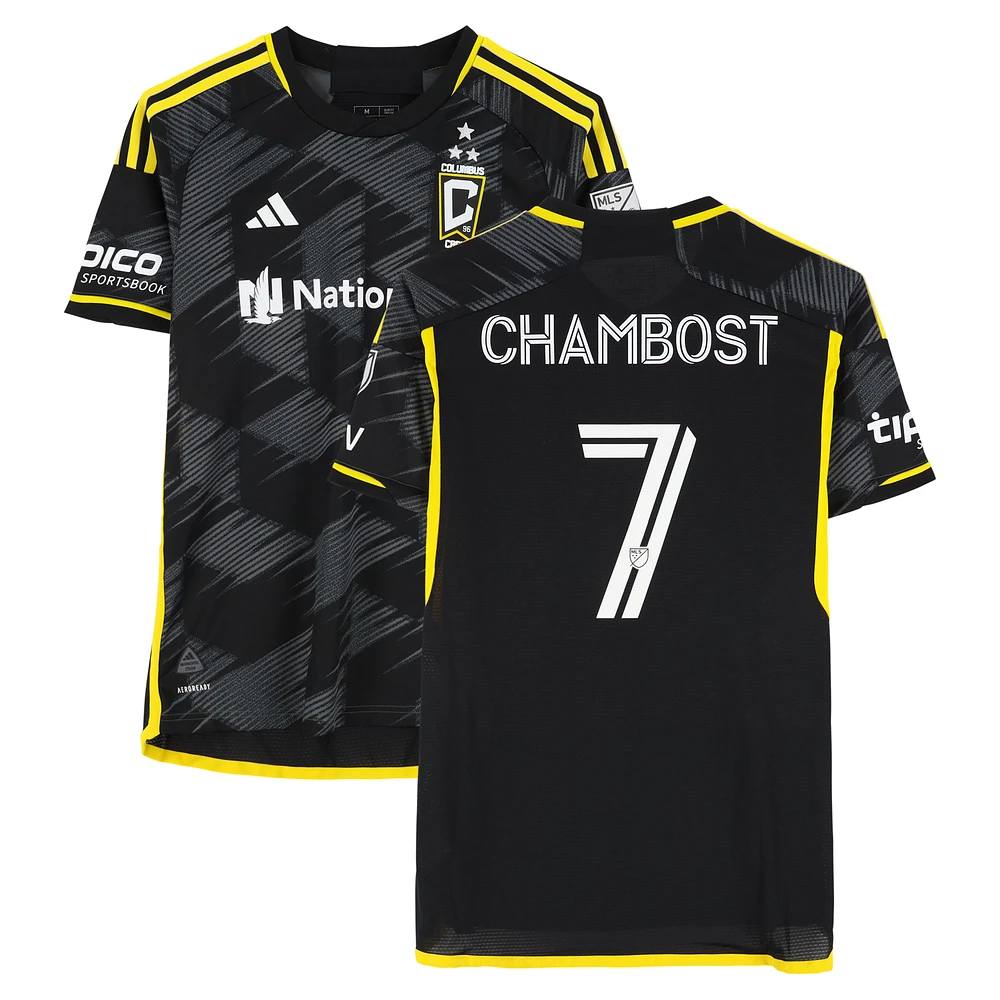 Dylan Chambost Columbus Crew Match-Used #7 Black adidas Jersey from the 2024 MLS Season - Size M