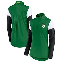 Women's Fanatics Green Oregon Ducks Block Party Quarter-Zip Top