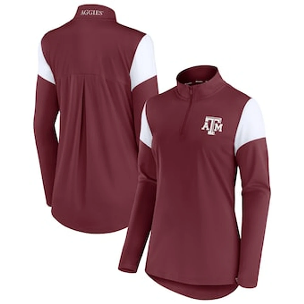 Women's Fanatics Maroon Texas A&M Aggies Block Party Quarter-Zip Top