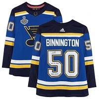 Jordan Binnington St. Louis Blues Autographed Blue adidas Authentic Jersey with 2019 Stanley Cup Final Patch & Multiple Inscriptions - Limited Edition #10/10