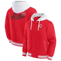 Men's Darius Rucker Collection by Fanatics  Red Cincinnati Reds Full-Snap Hooded Jacket