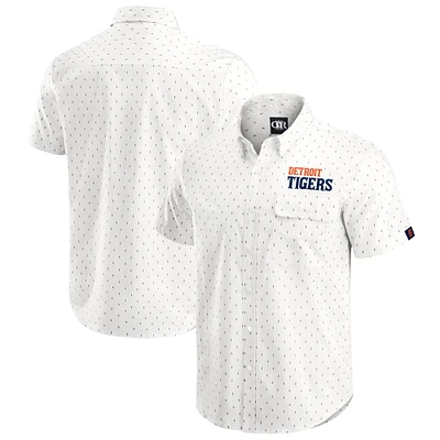 Men's Darius Rucker Collection by Fanatics  Cream Detroit Tigers Printed Button-Down Top