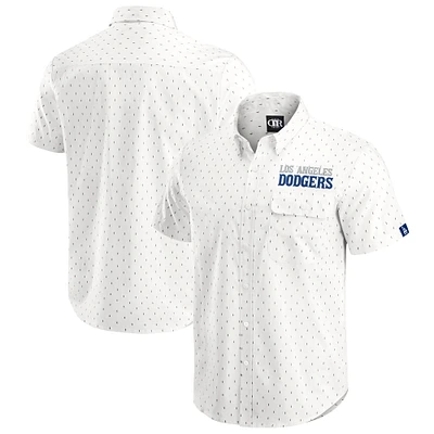 Men's Darius Rucker Collection by Fanatics  Cream Los Angeles Dodgers Printed Button-Down Top