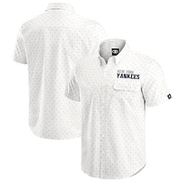 Men's Darius Rucker Collection by Fanatics  Cream New York Yankees Printed Button-Down Top