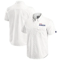 Men's Darius Rucker Collection by Fanatics  Cream Texas Rangers Printed Button-Down Top