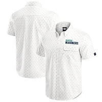 Men's Darius Rucker Collection by Fanatics  Cream Seattle Mariners Printed Button-Down Top
