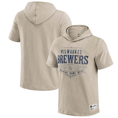 Men's Darius Rucker Collection by Fanatics  Tan Milwaukee Brewers Hooded T-Shirt