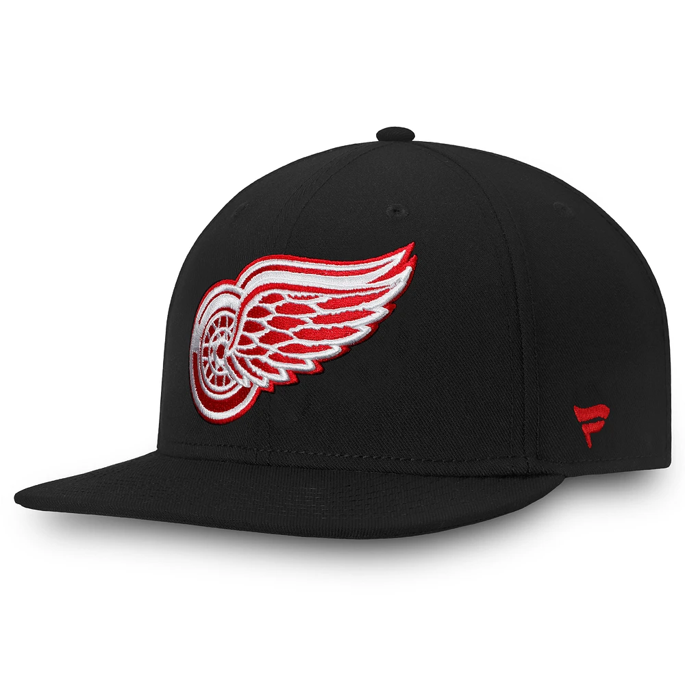 Men's Fanatics Black Detroit Red Wings Core Fitted Hat