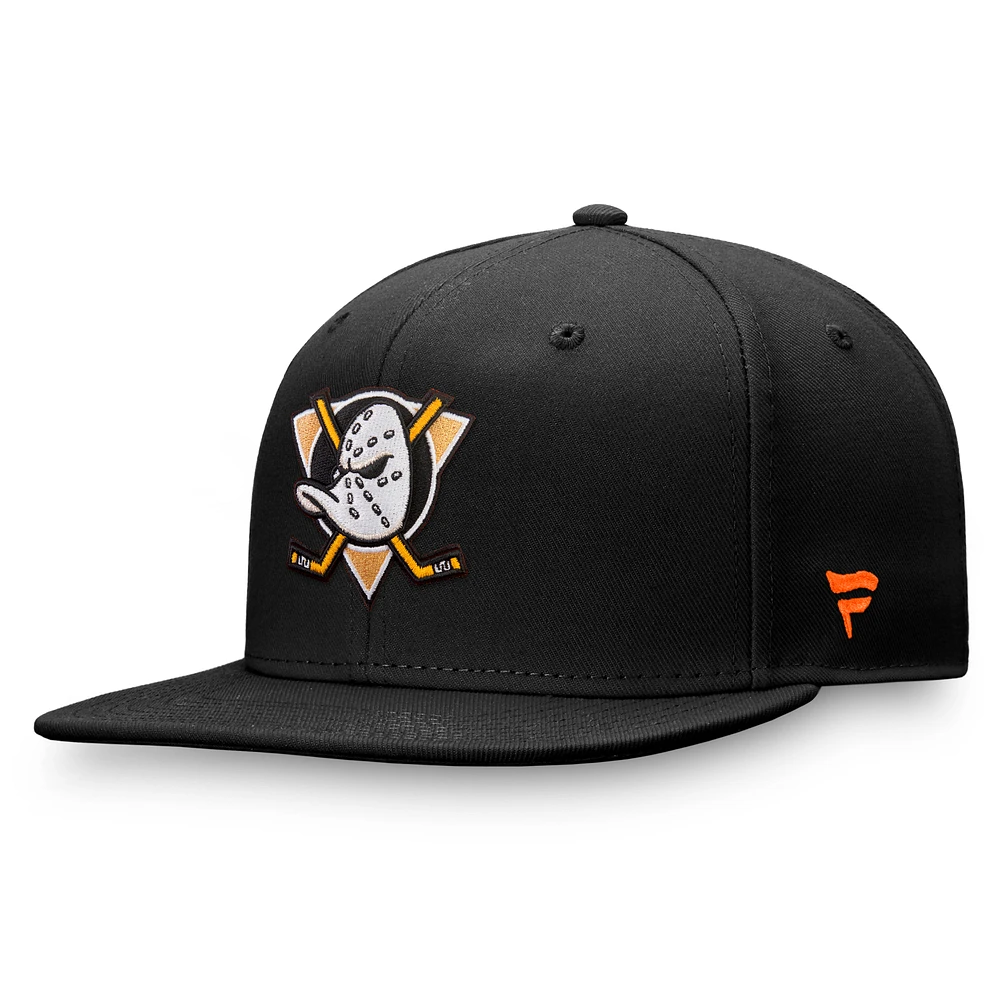 Men's Fanatics Black Anaheim Ducks Team Logo Fitted Hat