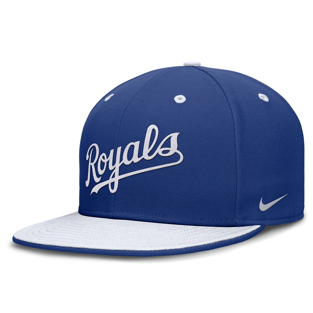 Men's Nike Royal/White Kansas City Royals True Primetime Two-Tone Performance Fitted Hat