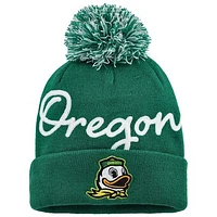 Women's Fanatics Green Oregon Ducks Excel Cuffed Knit Hat with Pom