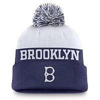 Men's Nike Navy/White Brooklyn Dodgers Peak Rewind Cuffed Knit Hat with Pom